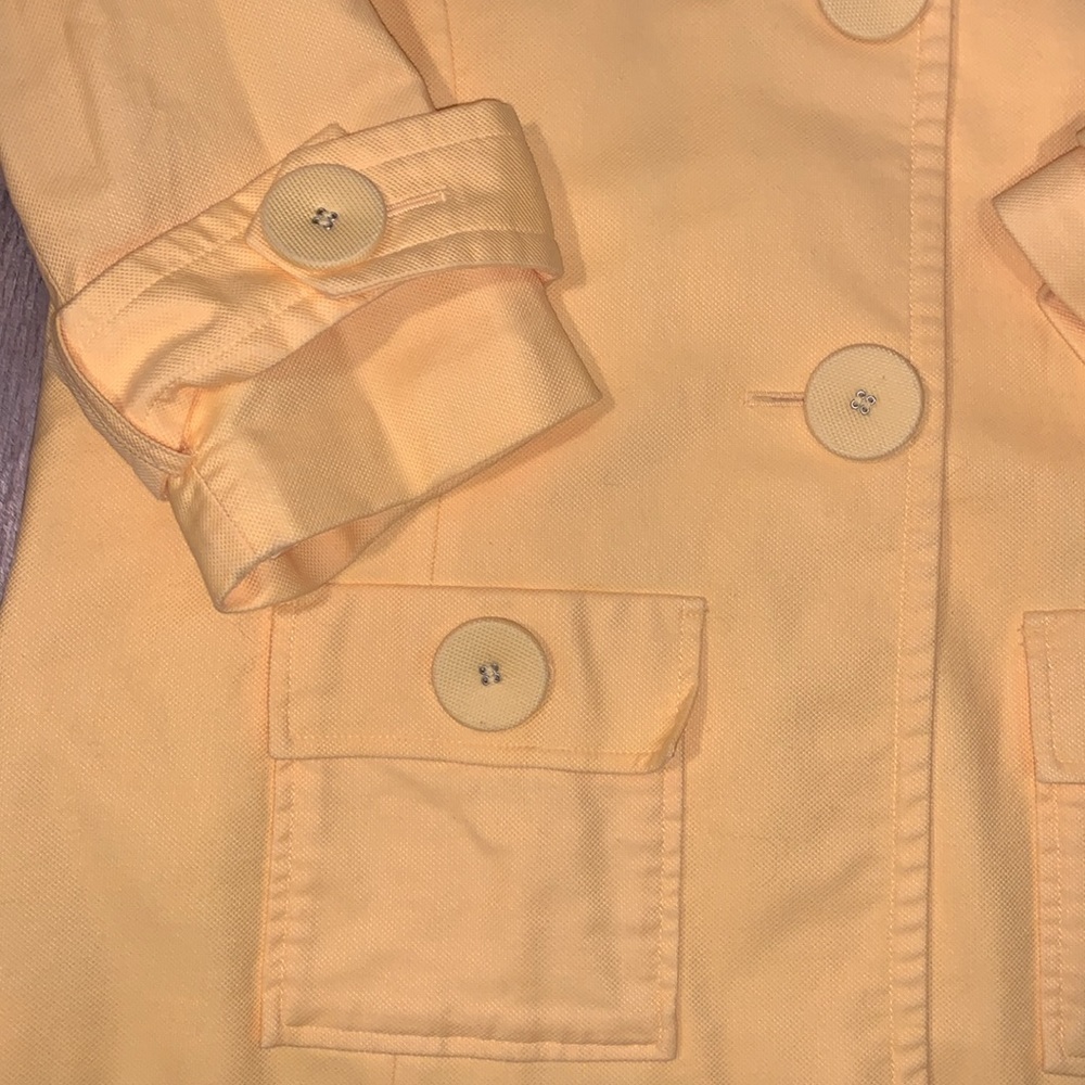 Coldwater Creek Yellow Blazer. 3/4 sleeves. Fully lined.  Large buttons. - Picture 3 of 6